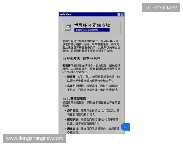 2026年世界杯葡萄牙队与乌兹别克斯坦队小组赛实力分析与比赛前瞻
